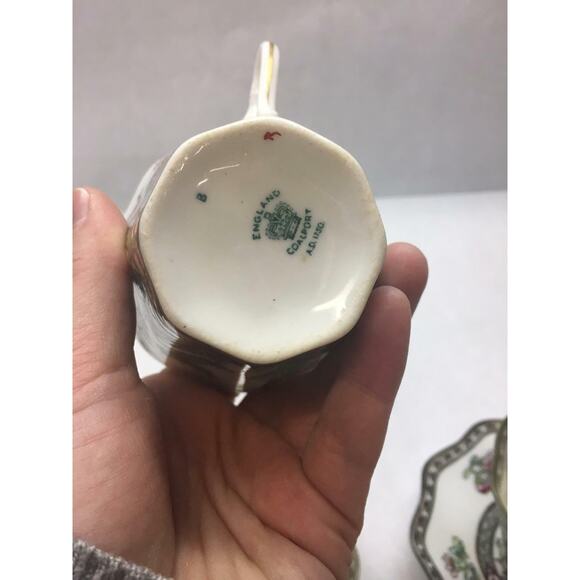 VINTAGE Coalport CHINA Indian Tree Pattern SET OF TWO Teacups and Saucer SET - Picture 8 of 12